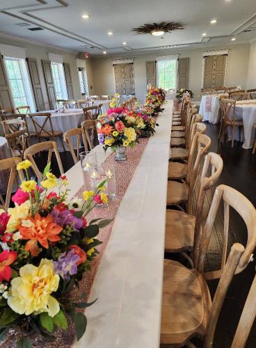 bright colorful floral table centerpieces