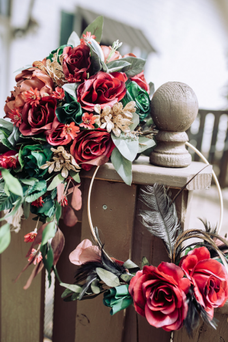 bridesmaid floral hoops